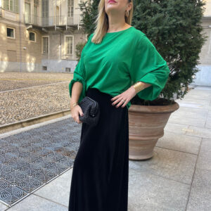 Blusa con Maniche a Sbuffo Verde